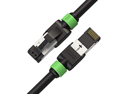 LINKUP - Getestet mit Versiv┃Cat7 Ethernet Patchkabel - 210cm (1er Pack) 10G Doppelt geschirmt RJ45 s/FTP Netzwerk Internet LAN Schalttafel Router Gaming Extreme Höchstgeschwindigkeit┃26AWG Schwarz von LINKUP