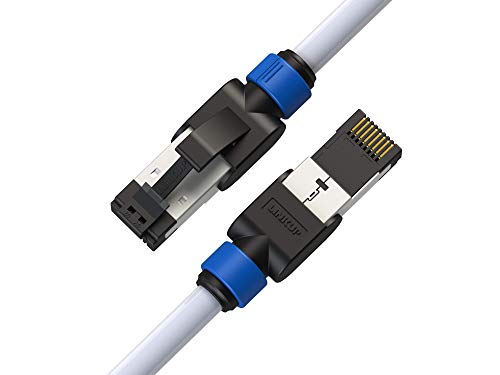 LINKUP - Getestet mit Versiv┃Cat7 Ethernet Patchkabel - 300cm (1er Pack) 10G Doppelt geschirmt RJ45 s/FTP Netzwerk Internet LAN Schalttafel Router Gaming Extreme Höchstgeschwindigkeit┃26AWG Weiß von LINKUP