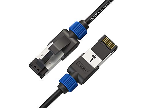 LINKUP - Getestet mit Versiv┃Cat7 Ethernet Patchkabel - 300cm (2er Pack) 10G Doppelt geschirmt RJ45 S/FTP┃Netzwerk Internet LAN Schalttafel Router Gaming Extreme Höchstgeschwindigkeit┃30AWG Schwarz von LINKUP