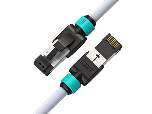 LINKUP - Getestet mit Versiv┃Cat7 Ethernet Patchkabel - 3040cm (1er Pack) 10G Doppelt geschirmt RJ45 s/FTP Netzwerk Internet LAN Schalttafel Router Gaming Extreme Höchstgeschwindigkeit┃26AWG Weiß von LINKUP