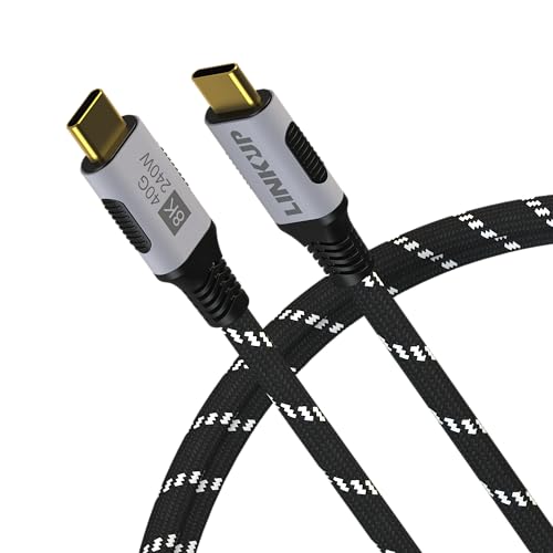 LINKUP - USB 4.0 240W 40Gbps Typ-C Thunderbolt 4 Kabel [1,8m] 8K@60Hz Video Superschnell-Laden und Daten Robust Ummantelt Kompatibel Mit iPhone 15/16 Pro/Max MacBook Pro/Air iPad Galaxy S23 von LINKUP