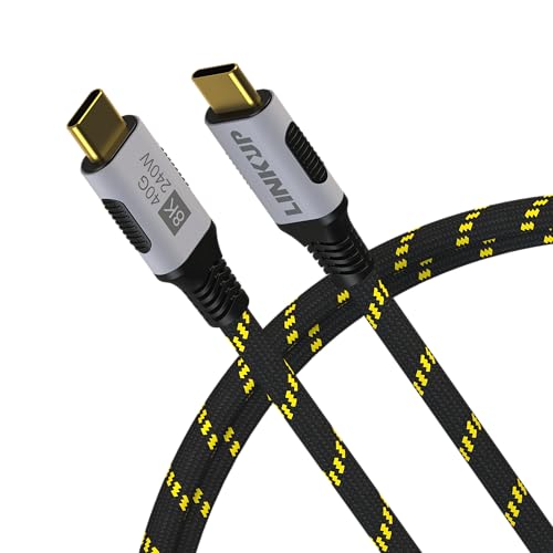 LINKUP - USB 4.0 240W 40Gbps Typ-C Thunderbolt 4 Kabel [1,8m] 8K@60Hz Video Superschnell-Laden und Daten Robust Ummantelt Kompatibel Mit iPhone 15/16 Pro/Max MacBook Pro/Air iPad Galaxy S23 von LINKUP