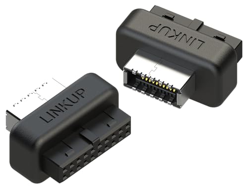 LINKUP - USB-C Front Panel Adapter - Wandelt den Motherboard 3.0/3.1 IDC20 19-Pin Header in einen Typ-C (A-Key) um - Für alle USB-C-Geräte entwickelt - Solide Konstruktion für Langlebigkeit - 2er-Pack von LINKUP