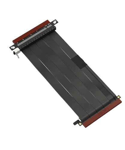 LINKUP - Ultra PCIe 4.0 X16 Riser-Kabel [RTX4090 RX6950XT x570 B550 Z690 Getestet] Geschirmte Vertikale Gaming-PCI-Express-Gen4-Montage┃Dual Reverse-Anschlüsse (18cm) Entwickelt für ITX von LINKUP