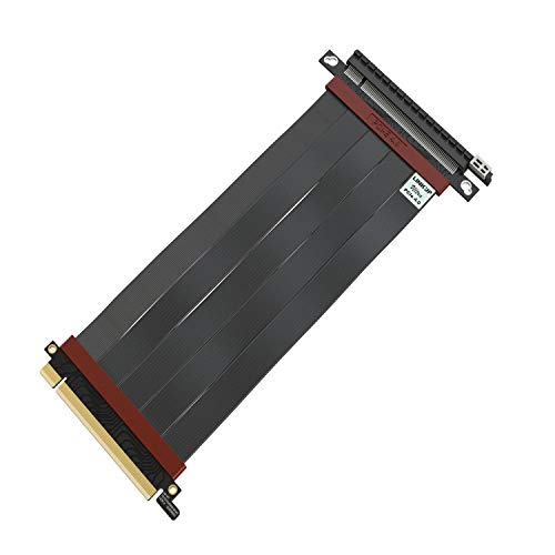 LINKUP - Ultra PCIe 4.0 X16 Riser-Kabel [RTX4090 RX6950XT x570 B550 Z690 Getestet] Geschirmte Vertikale Gaming-PCI-Express-Gen4-Montage | Gerade Buchse (20cm) 3.0 Gen3 & TT-Kompatibel- von LINKUP