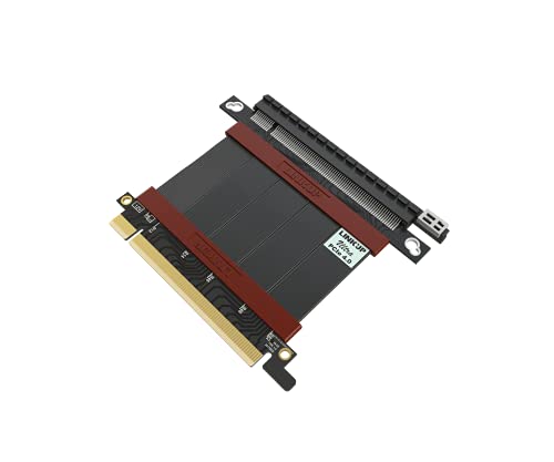 LINKUP - Ultra PCIe 4.0 X16 Riser-Kabel [RTX4090 RX6950XT x570 B550 Z690 Getestet] Geschirmte Vertikale Gaming-PCI-Express-Gen4-Montage┃Gerade Buchse (5cm) 3.0 Gen3 & TT & Node 202-Kompatibel von LINKUP