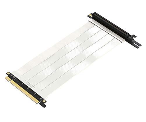 LINKUP - Ultra PCIe 4.0 X16 Riser-Kabel [RTX4090 RX6950XT x570 B550 Z690 Getestet] Geschirmte Vertikale Gaming-PCI-Express-Gen4-Montage┃Linksgewinkelte Buchse (28cm) 3.0 Gen3-Kompatibel┃Weiß von LINKUP