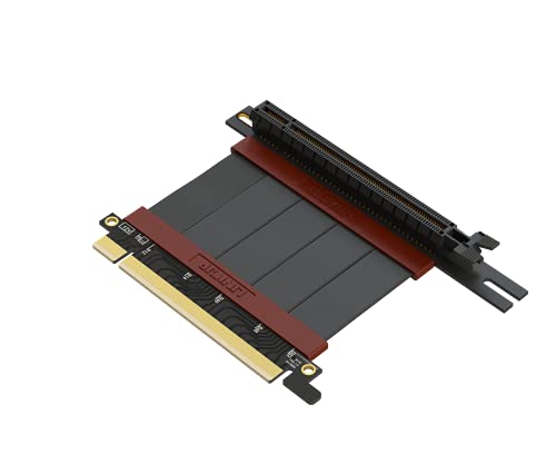 LINKUP - Ultra PCIe 4.0 X16 Riser-Kabel [RTX4090 RX6950XT x570 B550 Z690 Getestet] Geschirmte Vertikale Gaming-PCI-Express-Gen4-Montage┃Linksgewinkelte Buchse (5cm) 3.0 Gen3-Kompatibel von LINKUP