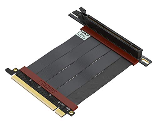 LINKUP - Ultra PCIe 4.0 X16 Riser-Kabel [RTX4090 RX6950XT x570 B550 Z690 Getestet] Geschirmte Vertikale Gaming-PCI-Express-Gen4-Montage┃Universal 90-Grad-Buchse (10cm) 3.0 Gen3-Kompatibel von LINKUP