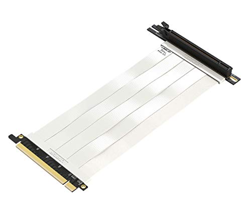 LINKUP - Ultra PCIe 4.0 X16 Riser-Kabel [RTX4090 RX6950XT x570 B550 Z690 Getestet] Geschirmte Vertikale Gaming-PCI-Express-Gen4-Montage | Universal 90-Grad-Buchse (30cm) 3.0 Gen3-Kompatibel | Weiß von LINKUP