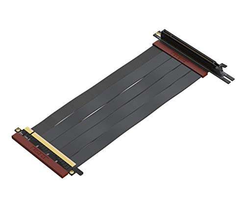 LINKUP - Ultra PCIe 4.0 X16 Riser-Kabel [RTX4090 RX6950XT x570 Z690 Getestet] Abgeschirmter Gaming PCI Express Gen4 Reverse PCIE-Anschluss mit 270-Grad-Sockel (24cm) NZXT H1-kompatibel ohne Schraube von LINKUP