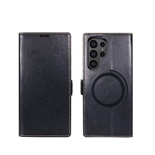 LINLINCD- Hülle Für Samsung Galaxy S23/S23 Plus/S23 Ultra Weich Klapphülle Magnetverschluss Premium Pu Leder Mit RFID Schutz Geldbörse Kartenfach Case(Schwarz,S23 Plus) von LINLINCD