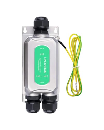 LINOVISION BT90W Outdoor PoE Extender, Gigabit PoE Ethernet Repeater und aufgeteilt in Zwei PoE-Ausgänge, für IP-Kameras, PTZ-Kamera, Wireless AP von LINOVISION