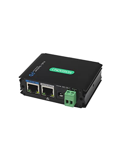 LINOVISION Industrial Gigabit POE+ Splitter, Hot umschaltbarer DC12V- oder DC24V-Ausgang, Breiter Spannungseingang, IEEE802.3af/at POE-zu-DC-Netzteil für Kameras, Wireless AP, Zugangskontrollsysteme von LINOVISION