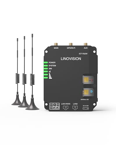 LINOVISION Industrial Unlocked 4G LTE Router für Telekom Vodafone und O2, Support WiFi, Dual SIM Karten, RS485 und DI/DO, Secure VPN Access, Cloud Management, Cellular Router für M2M/IOT Anwendung von LINOVISION