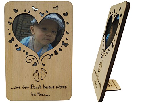 LIN-Holzkarten "Grußkarten aus Holz", Glückwunschkarten zur Geburt, Geburtskarten Mädchen Junge, Glückwunschkarte aus Holz mit Sprüchen zur Geburt (N604) von LINPOPUP