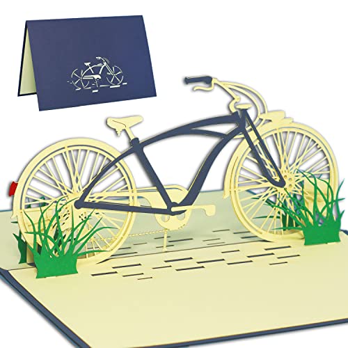 LIN POP UP 3D Karte Geburtstagskarte Gutschein Fahrrad Venlo blau #154# von LINPOPUP