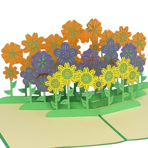 LINPOPUP®, Karten Blumen, 3D Karten, Klappkarten, POP UP Grußkarten, Geburtstagskarten, 3D Karten, Blumenkarten, Dankeskarten, Blumen, Muttertagskarten, N249 von LINPOPUP