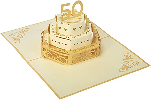 LINPOPUP®, LIN17326, POP UP Karten, Hochzeit, 50. Hochzeitskarten, 50. Jahre Hochzeitstag, Grußkarten Hochzeit, Glückwunschkarten Hochzeit, 50. Hochzeitsjubiliäum, 50. Jahre, N212 von LINPOPUP