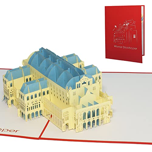 LINPOPUP®, LIN17331, Pop Up 3D Karte, Glückwunschkarte, Reisegutschein, Österreich, Wien Staatsoper, N261 von LINPOPUP