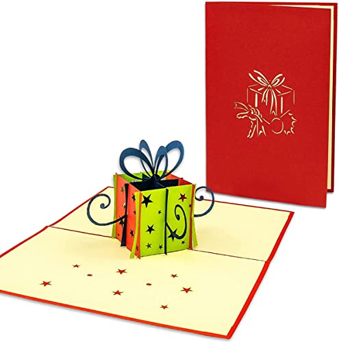 LINPOPUP®, LIN17811, POP UP Karte - 3D Geburtstagskarte mit PopUp Geschenk-Box - Jubiläumskarte - Glückwunsch-Karte - Überraschungs Klapp-Karte mit 3D Effekt, N125 von LINPOPUP