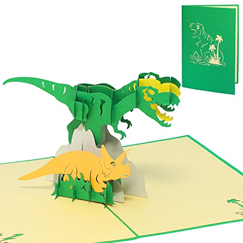 LINPOPUP®, Pop Up 3D Karte Tiere, Geburtstagskarte Kinder, Grußkarten Dino, Dinosaurier, Geburtstag, 3D Karten Dinosaurier, N292 von LINPOPUP