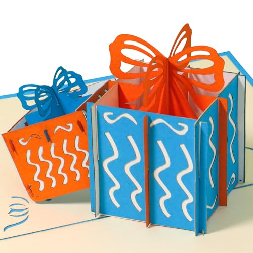 LINPOPUP® Pop-Up Karte Geburtstag, 3D Geburtstagskarte mit Umschlag, Happy Birthday - Gutscheinkarte zum Geburtstag, Geschenk für Freund, Mann, Frau, Kollegin, Geschenkbox, Geschenkschachtel, N712 von LINPOPUP