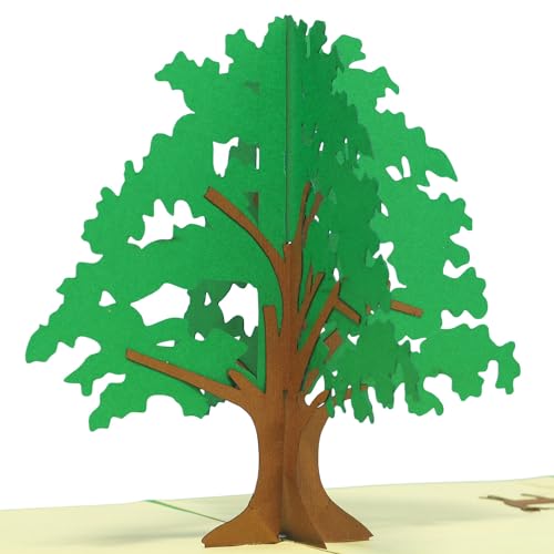 LINPopUp®, LIN17183, Pop Up Karte Baum Natur 3D Glückwunschkarte Der Baum des Lebens grün, N50 von LINPOPUP
