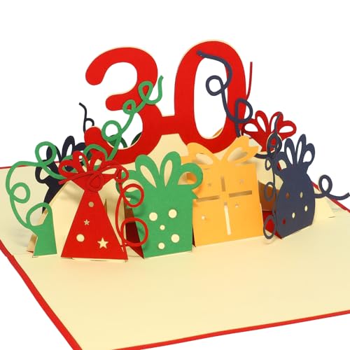 LINPopUp®, LIN17348, Pop Up Karte, Geburtstag 30 Jubiliäum 3D Glückwunschkarte Geburtstagskarte 30. Geburtstag, N241 von LINPOPUP