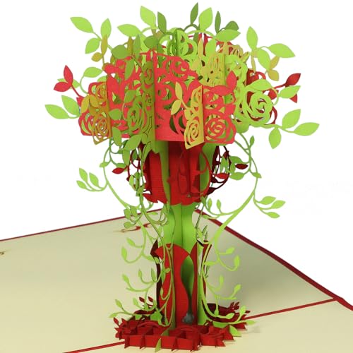 LINPopUp® 3D Grußkarte Geburtstagskarte Gutschein Besserung Danke Muttertag, Baum, N47 von LINPOPUP