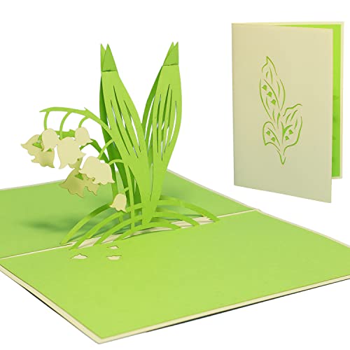LINPopUp, Pop Up 3D Karte, Geburtstagskarte, Glückwunschkarte Muttertag, Blumen, Maiglöckchen, N49 von LINPOPUP