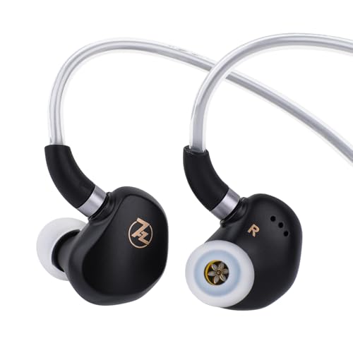LINSOUL 7HZ G1 In-Ear-Monitor, 10-mm-DLC-Membran-Dynamic-Treiber-IEM-Kopfhörer, Kabelgebundene Gaming-Ohrhörer mit Abnehmbarem, Versilbertem OFC-Kabel für Audiophile (Mit Mikrofon) von LINSOUL