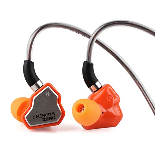 LINSOUL 7Hz Salnotes Zero HiFi 10 mm dynamischer Treiber In-Ear-Kopfhörer IEM mit Metallverbundmembran, Edelstahl-Frontplatte, abnehmbares 2-poliges OFC-Kabel(Orange,Ohne Mikrofon,3,5 mm) von LINSOUL