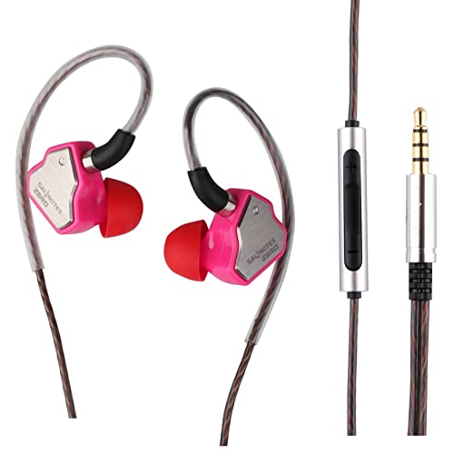 LINSOUL 7Hz Salnotes Zero HiFi 10 mm dynamischer Treiber In-Ear-Kopfhörer IEM mit Metallverbundmembran, Edelstahl-Frontplatte, abnehmbares 2-poliges OFC-Kabel(Rosa,Mit Mikrofon,3,5 mm) von LINSOUL