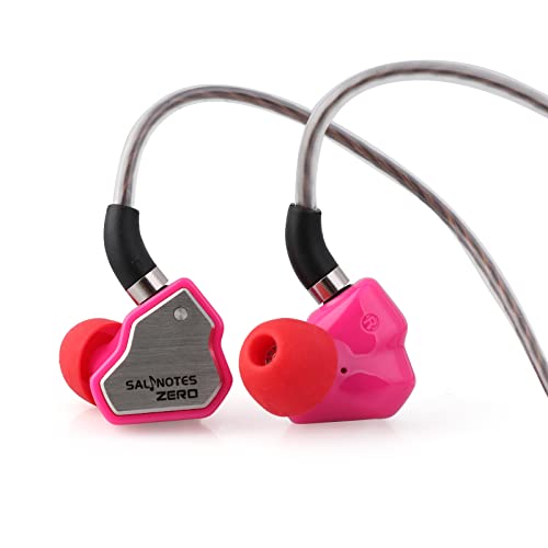 LINSOUL 7Hz Salnotes Zero HiFi 10 mm dynamischer Treiber In-Ear-Kopfhörer IEM mit Metallverbundmembran, Edelstahl-Frontplatte, abnehmbares 2-poliges OFC-Kabel(Rose,Ohne Mikrofon,3,5 mm) von LINSOUL