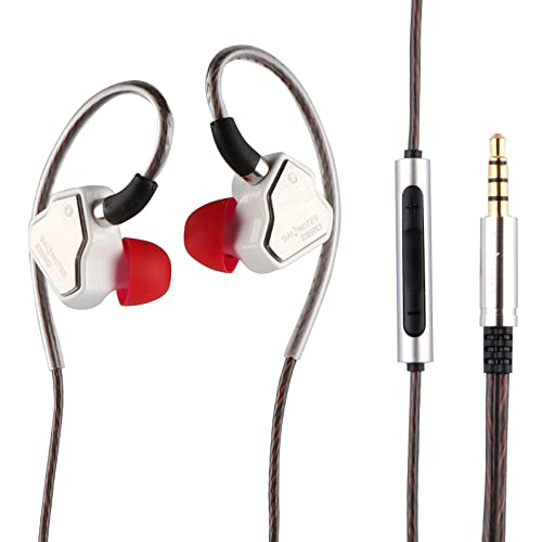 LINSOUL 7Hz Salnotes Zero HiFi 10 mm dynamischer Treiber In-Ear-Kopfhörer IEM mit Metallverbundmembran, Edelstahl-Frontplatte, abnehmbares 2-poliges OFC-Kabel(Weiß,Mit Mikrofon,3,5 mm) von LINSOUL