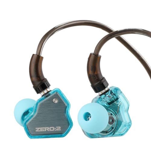 LINSOUL 7Hz x Crinacle Zero:2 In-Ear-Monitor, Aktualisierter 10 mm IEM mit Dynamischem Treiber, Kabelgebundene Gaming Ohrhörer, OFC IEM Kabel mit Mikrofon für Musiker (Type-C, Mit Mikrofon, Blau) von LINSOUL