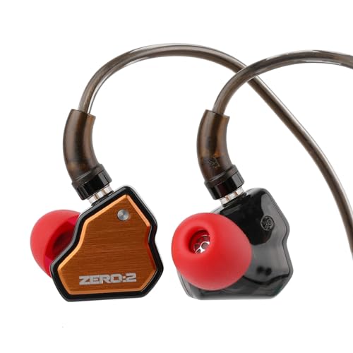 LINSOUL 7Hz x Crinacle Zero:2 In-Ear-Monitor, Aktualisierter 10 mm IEM mit Dynamischem Treiber, Kabelgebundene Gaming Ohrhörer, OFC IEM Kabel mit Mikrofon für Musiker (Type-C, Mit Mikrofon, Orange) von LINSOUL