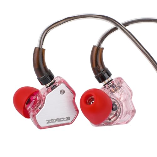 LINSOUL 7Hz x Crinacle Zero:2 In-Ear-Monitor, Aktualisierter 10mm dynamischer Treiber IEM, kabelgebundene Ohrhörer, Gaming-Ohrhörer, mit OFC IEM-Kabel für Musiker(Rosa) von LINSOUL