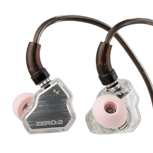 LINSOUL 7Hz x Crinacle Zero:2 In-Ear-Monitor, Aktualisierter 10mm dynamischer Treiber IEM, kabelgebundene Ohrhörer, Gaming-Ohrhörer, mit OFC IEM-Kabel für Musiker (Silber) von LINSOUL