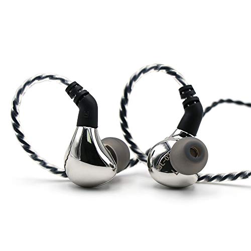 Linsoul BLON BL-03 HiFi 10mm Carbon-Membran dynamischer Treiber In-Ear Kopfhörer mit 0,78mm 2pol. abnehmbarem Kabel (mit Mic, Silber) von LINSOUL