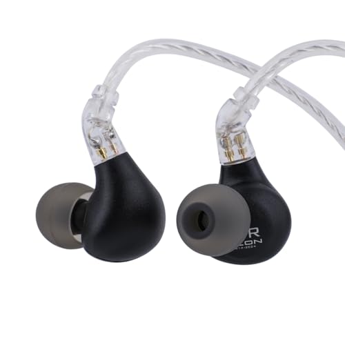 LINSOUL BLON BL03 II In-Ear-Monitor, 10 mm Dynamischer Zweikammer-Treiber IEM, Kabelgebundene HiFi-Ohrhörer mit Abnehmbarem 2-Pin-Kabel für Musiker Audiophile (3,5 mm ohne Mikro, Schwarz) von LINSOUL