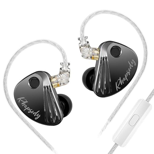 LINSOUL CCA Rhapsody In-Ear-Monitor, 2DD+4BA Hybrid-Treiber HiFi IEMs Kopfhörer, kabelgebundene Ohrhörer mit 3D gedruckten Hohlraum, abnehmbarem Silber-P lated Kabel (Mit Mikrofon) von LINSOUL
