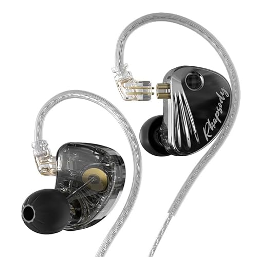 LINSOUL CCA Rhapsody In-Ear-Monitor, 2DD+4BA Hybrid-Treiber HiFi IEMs Kopfhörer, kabelgebundene Ohrhörer mit 3D gedruckten Hohlraum, abnehmbarem Silber-P lated Kabel (Ohne Mikrofon) von LINSOUL