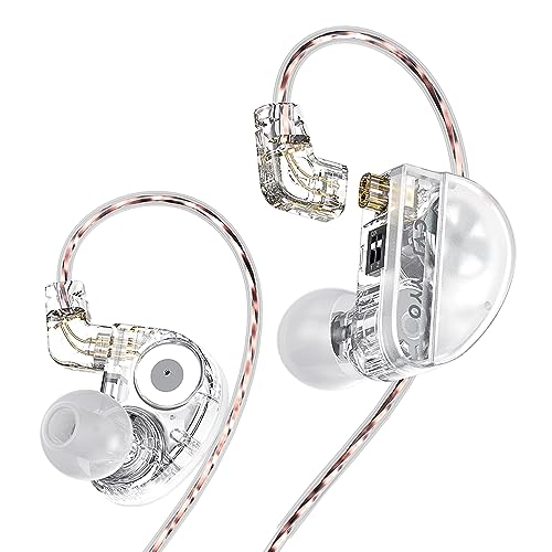 LINSOUL CVJ Konoka 1 Vibrationstreiber + 1 DD +1 BA Dreifach-Hybrid-Treiber in Ear-Kopfhörer mit 4 akustischen Modi, abnehmbarem sauerstofffreiem Kupfer 2 Pin-Kabel (Without Mic, White) von LINSOUL