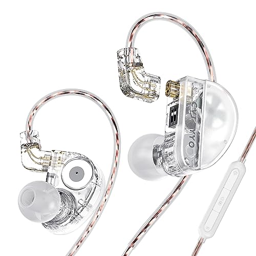 LINSOUL CVJ Konoka 1 Vibrationstreiber + 1 DD +1 BA Dreifach-Hybrid-Treiber in Ear-Kopfhörer mit 4 akustischen Modi, abnehmbarem sauerstofffreiem Kupfer 2 Pin-Kabel (with Mic, White) von LINSOUL