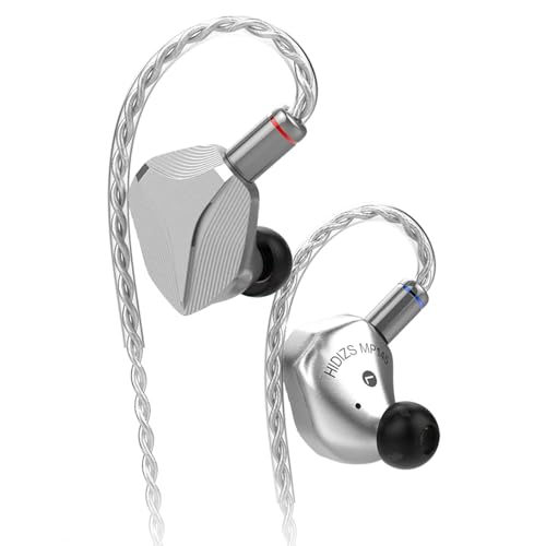 LINSOUL Hidizs MP145 In-Ear-Monitor, 14.5mm Planar Magnetic Driver HiFi Kopfhörer IEMs, Kabelgebundene Gaming-Kopfhörer mit abnehmbarem 2Pin OFC Kabel für Audiophile Musiker (Silber, 3.5mm) von LINSOUL