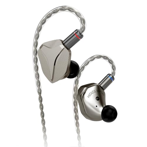 LINSOUL Hidizs MP145 In-Ear-Monitor, 14.5mm Planar Magnetic Driver HiFi Kopfhörer IEMs, Kabelgebundene Gaming-Kopfhörer mit abnehmbarem 2Pin OFC Kabel für Audiophile Musiker (Titan, 4.4mm) von LINSOUL