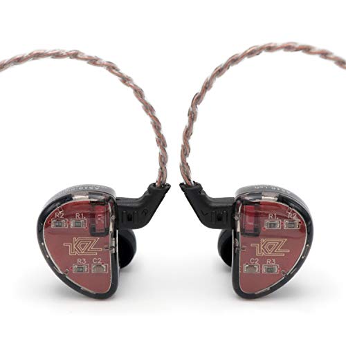 LINSOUL KZ AS10 5BA HiFi Stereo In-Ear Kopfhörer - Hochauflösender Kopfhörer mit abnehmbaren 0,75 mm 2-Pin Kabel, fünf BA-Treibern und passivem Noise Cancelling (Mit Mic, Black) von LINSOUL