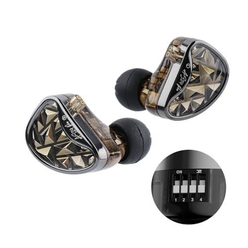 LINSOUL KZ AS24 Pro 12BA Drivers In-Ear Monitor, abstimmbare HiFi IEM, kabelgebundene Ohrhörer mit abnehmbarem versenktem 2pin versilbertem Kabel für Audiophile Musiker (Abstimmbar, Mit MIC) von LINSOUL